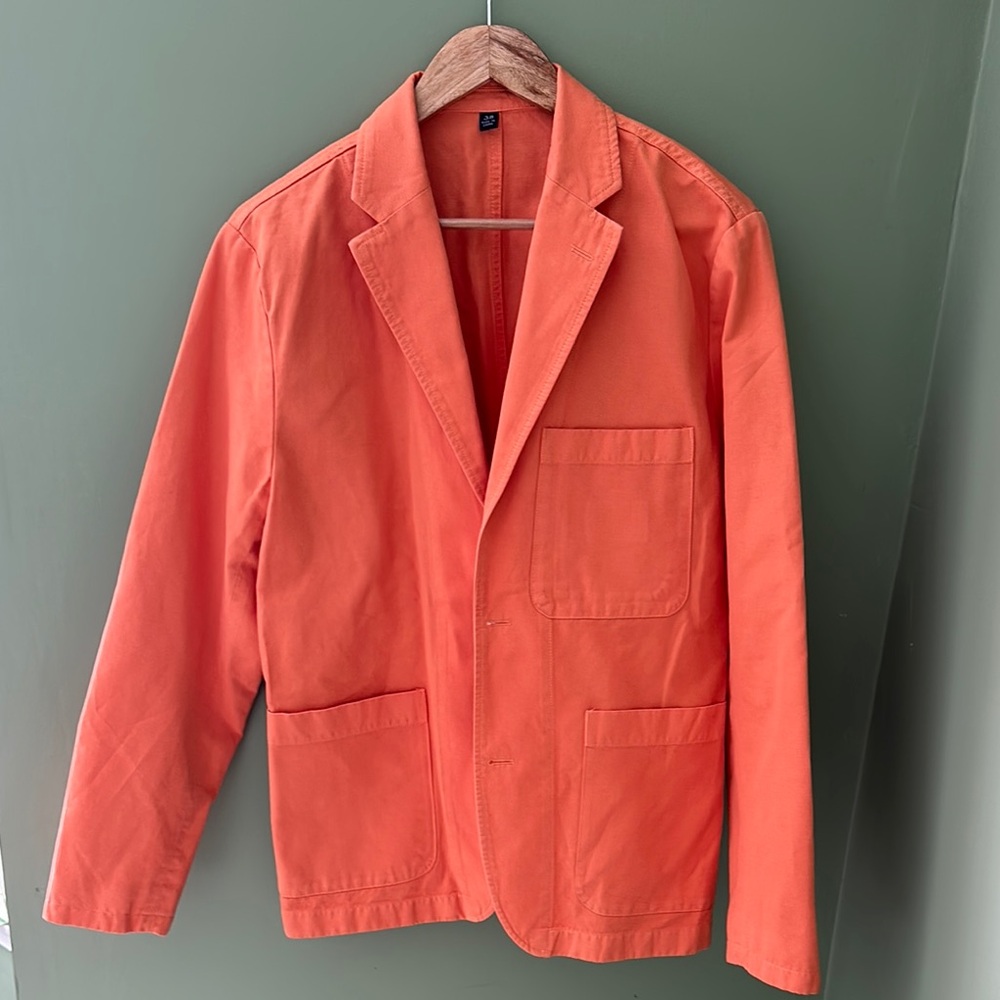 J.Crew Orange Unstructured Blazer | 100% Cotton | Never Worn | 38R
